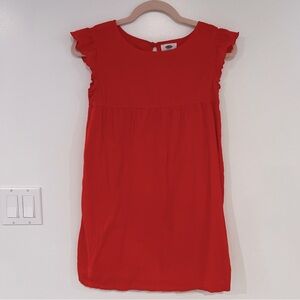 Old Navy Girls Sz L (10/12) Orange Cotton Babydoll Swing Dress
